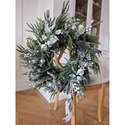 Wieniec zimowy świąteczny Srebrny Blask 55 cm